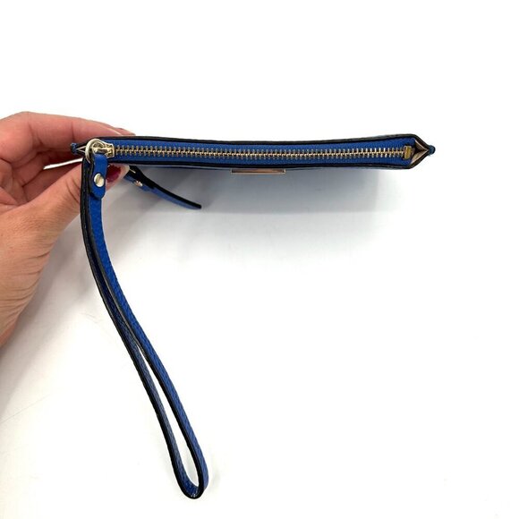KATE SPADE Blue Cobble Hill Pebbled Leather Clutch Wristlet Purse Bag - Picture 7 of 9